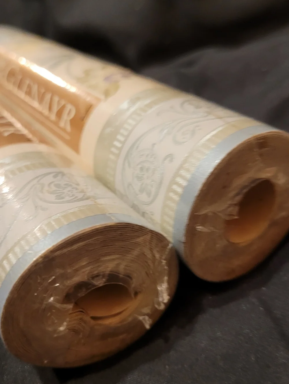 NEW Vintage Glenayr Vinyl Wallpaper Border 71601 Lot of 2 Rolls Metallic Floral